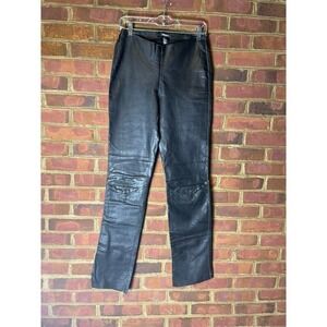 DKNY Black Leather Pants 8
